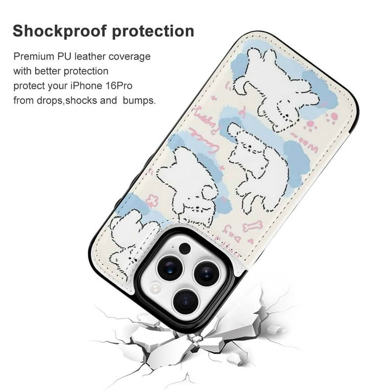 Groovy Disco Waves 70s Neon Glow Leather Wallet Case for iPhone