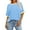 1_Blue, variant on Women's Tops stripe Print Boxy Tee Shirts Women round neck 3/4 Sleeve Summer plus size T Shirts female looses lightweight For Leggings Workout Yoga Party,1_Blue,Large