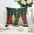 thumbnail image 5 of Green Xmas Trees Pine Rustic Farmhouse Throw Pillows Cover Square Throw Pillow Case 18 x18 Inches 4 Pack Fashion Pillow Cover for Indoor Home Bedroom, 5 of 7