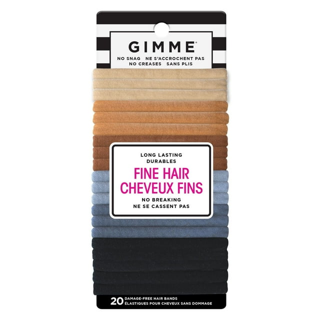 GIMME Fine Hair Bands, Neutral, 20CT