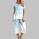 thumbnail image 3 of Conjunto de Verano para las Mujeres Impreso Cuello Redondo sin Mangas Y Pantalones, Casual Dos Piezas para las Mujeres, 3 of 5