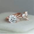 thumbnail image 5 of Leaf Shaped Zircon Ring Rose Gold Plated Copper Jewelry Elegant Statement Ring For Women Size No 6 To No 10 Ring, 5 of 9