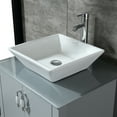 thumbnail image 4 of Wonline White Bathroom Ceramic Porcelain Vessel Sink Faucet Set Chrome, 4 of 5