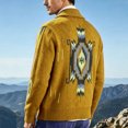 thumbnail image 4 of Nmnitkp Men's Fall Jackets Shawl Collar Button‑Front Knit Cardigan Jacket Western Geometric Striped Long Sleeve Sweater Coat Pockets Knit Outerwear for Casual Daily Wear Yellow,S, 4 of 4