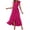Hot Pink, variant on Women's Casual Solid Color Embroidered Dress V-Neck Sleeveless Floral Lace Cuff Boho Summer Beach Vacation Ruffled A-Line Midi Dress, Purple XXL