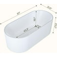 thumbnail image 2 of 59" Acrylic Freestanding Bathtub, V Shape Freestanding Soaking Acrylic Bathtub, Unique Pleated Design With Chrome Drain and Classic Slotted Overflow,Cupc Certified, 2 of 6