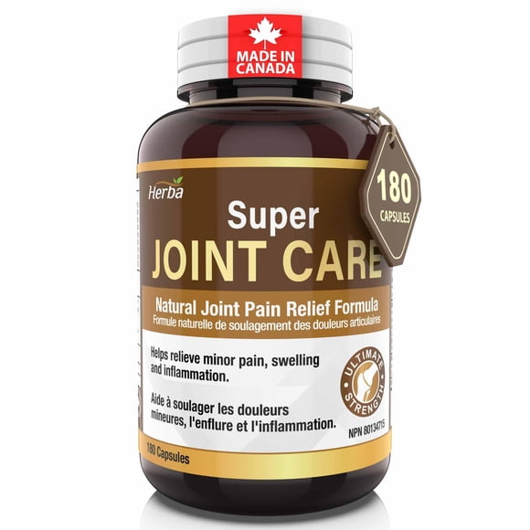 Herba Joint Pain Relief Supplement with 10 Proprietary Ingredients - 180 Capsules | Made in Canada
