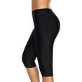thumbnail image 2 of SWSMCLT Women's Long Leg Swim Bike Shorts Tummy Control High Waisted Tights Capri Boardshorts Plus Size Knee Length Swimming Legging Pants Board Shorts Swimwear Black 8-10, 2 of 4