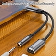 thumbnail image 4 of USB C Male To USB C Female Adapter, USB C To 3.5mm Sound Adapter Easy To Use 2 in 1 Support 100W PD Clear Sound Quality  for Study Work Life Grey,White, 4 of 7