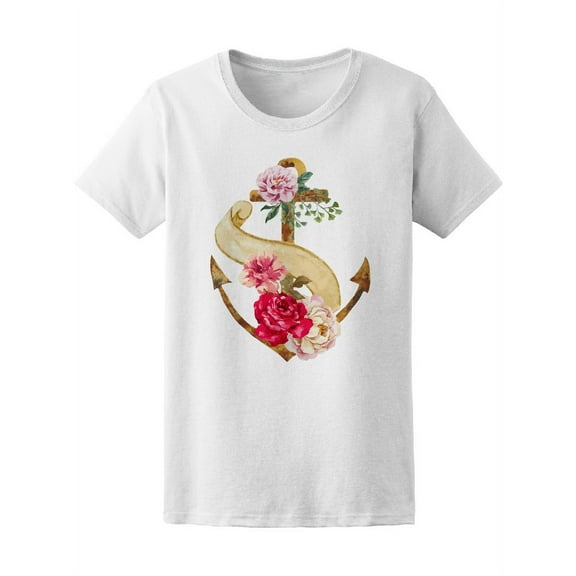 Watercolor Boho Flower Anchor Tee Women's -Image by Shutterstock