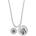 thumbnail image 1 of Delight Jewelry Silvertone Disc 1/2'' Initial - s - Silvertone Script Initial Disc - B - Charm Necklace, 20"+3", 1 of 4