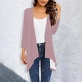 thumbnail image 2 of Yigetop 3/4 Sleeve Cardigan for Women, Women's Solid Color Fashion Casual 3/4 Sleeves Cardigans for Women Sleeve Cardigan Lightweight Cardigan Grey XL, 2 of 6