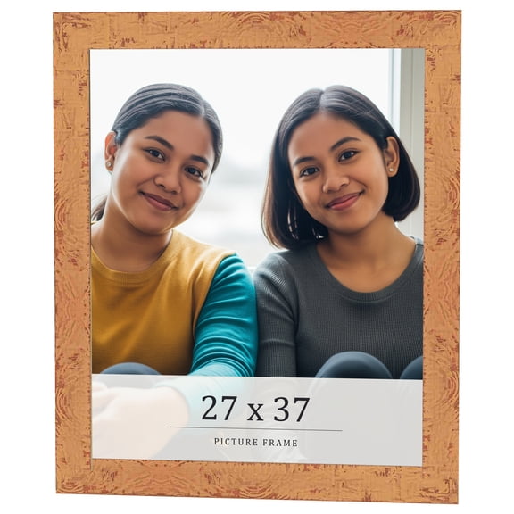 27x37 Frame Beige Real Wood Picture Frame Width 1.25 inches | Interior Frame Depth 0.5 inches |