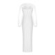 thumbnail image 4 of Vestido largo de noche de encaje sin espalda sin tirantes de manga larga sexy de moda para mujer Fridja  yut351, 4 of 7