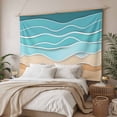 thumbnail image 3 of Turquoise Beach Small Tapestry for Bedroom Wall Hanging Tapestry, Abstract Ripple Gradient Ocean Sand Ceiling Backdrop Tapestries Poster Blanket Wall Decor for Teens Room Living Room Dorm 23" x 28", 3 of 8