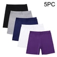 thumbnail image 6 of ShomPort Girls 5-Pack Bike Shorts Elastic Waisted Yoga Dance Athletic Cotton Short Tights Under Dress Shorts, 6 of 9