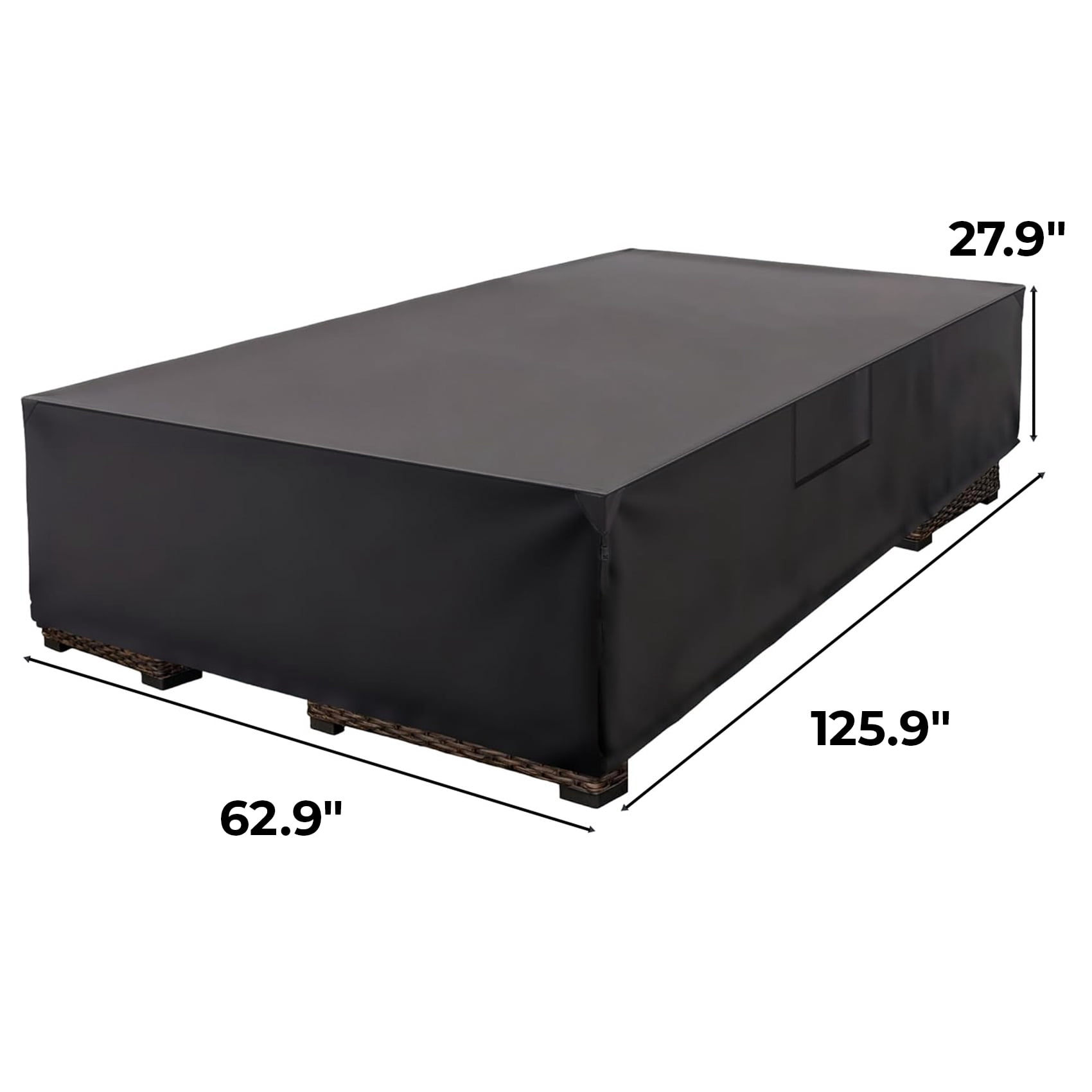 Alvantor Rectangle Patio Furniture Cover 600D Waterproof Outdoor Dining Table and Chair Cover Anti-UV Outside Sectional Sofa Set Covers