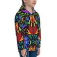 thumbnail image 5 of Pofeuu Colorful Floral Print Teenage Zipper Hoodie Sweatshirts Hooded Casual Jackets With Pocket For Boys Girls-Medium, 5 of 6