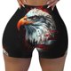 thumbnail image 2 of Balery USA Bald Eagle Pantalones cortos de entrenamiento estampados para mujer, sin costuras, ajustados, para gimnasio, yoga, correr, deportes, ejercicio activo, fitness.-Small, 2 of 8