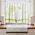 thumbnail image 2 of Ambesonne Dragonfly Kitchen Curtains, Spring Dandelion Art, 55"x45", Lime and Apple Green, 2 of 3