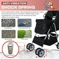 thumbnail image 3 of QRKD Dog Stroller, pet Stroller 4 Wheels Carrier Strolling Cart Waterproof Travel Folding Cart for Puppy Small-Medium Dog, Cat with Cup Holder, Locking Wheel ,Black, 3 of 7