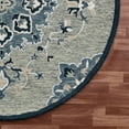 thumbnail image 5 of Elm & Oak Clio 4'10" Round Gray/Blue Medallion Handmade Wool Indoor Area Rug, 5 of 6