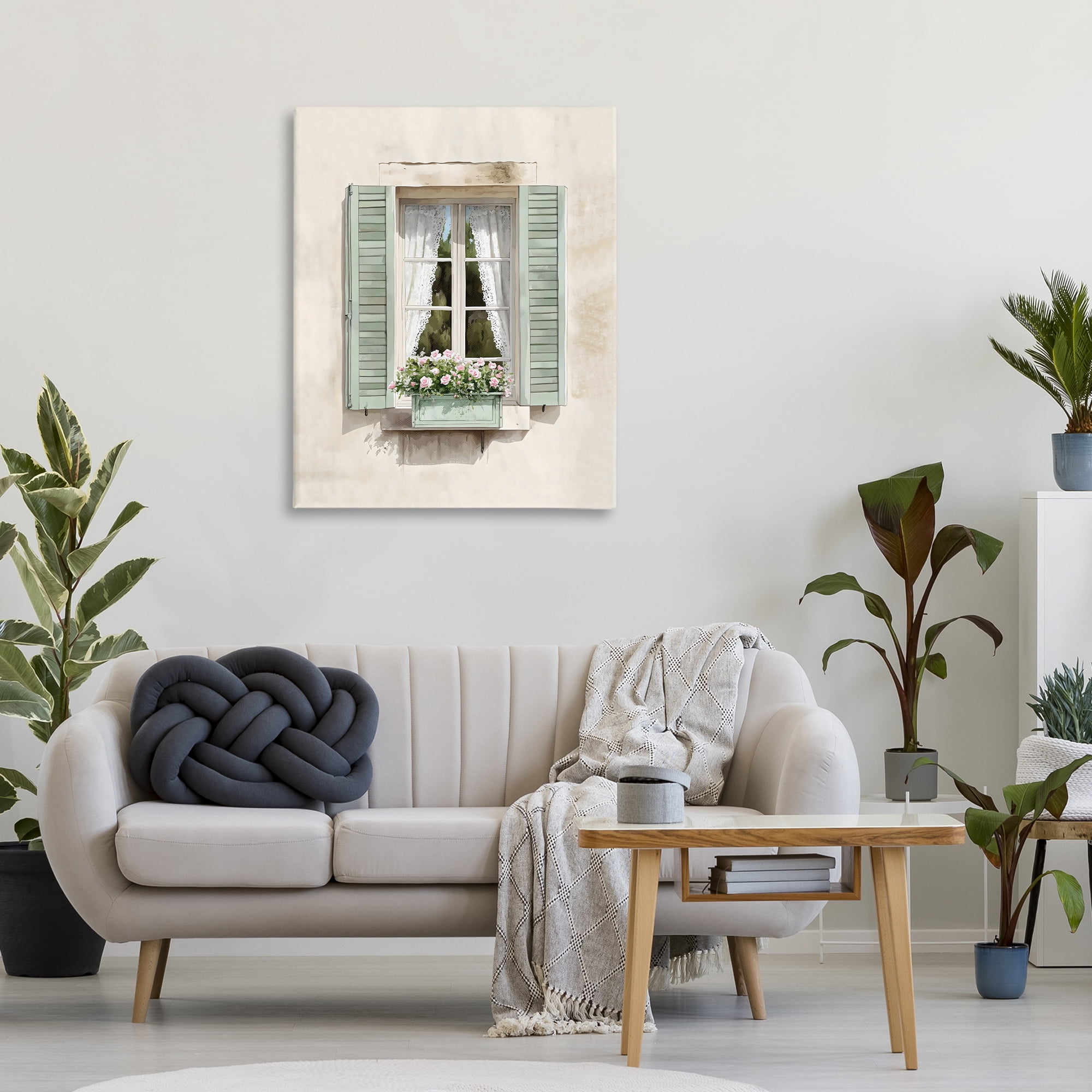 Stupell Industries French Cafe Window Curtains Canvas Wall Art, design by LSR Design Studio