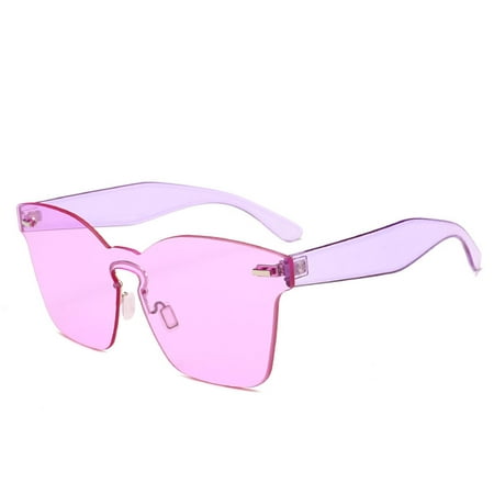Fashion Frameless One-piece Colorful Lens Sunglasses Party Eyewear Birthday Gift Ornament
