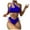 Blue, variant on Ashirexll Womens Swimsuits, Bikini Sets for Women Sexy, Solid Bikini Sexy Slim Shoulder Splice Swimsuit Set Black L