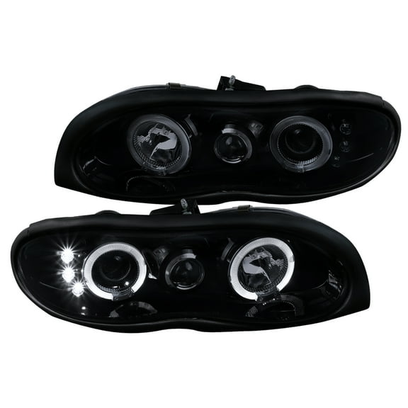Spec-D Tuning Halo Led Projector Headlights for 1998-2002 Chevy Camaro Head Light Assembly Left Right Pair