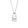 thumbnail image 5 of PERITANG Jewelry Initial Pendant Necklace for Men Womens, Stainless Steel Lock Letter Capital Necklace Alphabets from A-Z Figaro Chain Necklace Unisex, 5 of 7