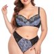 thumbnail image 2 of Gibobby Conjunto de lencería Sujetador + tangas de encaje de tamaño con sujetador sexy estampado para mujer Ropa interior sexy de reunión(Blanco, E), 2 of 3