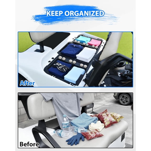 SAUTVS Under Seat Storage Box Tray Organizer for EZGO RXV Valor 2025 Golf Cart Accessories