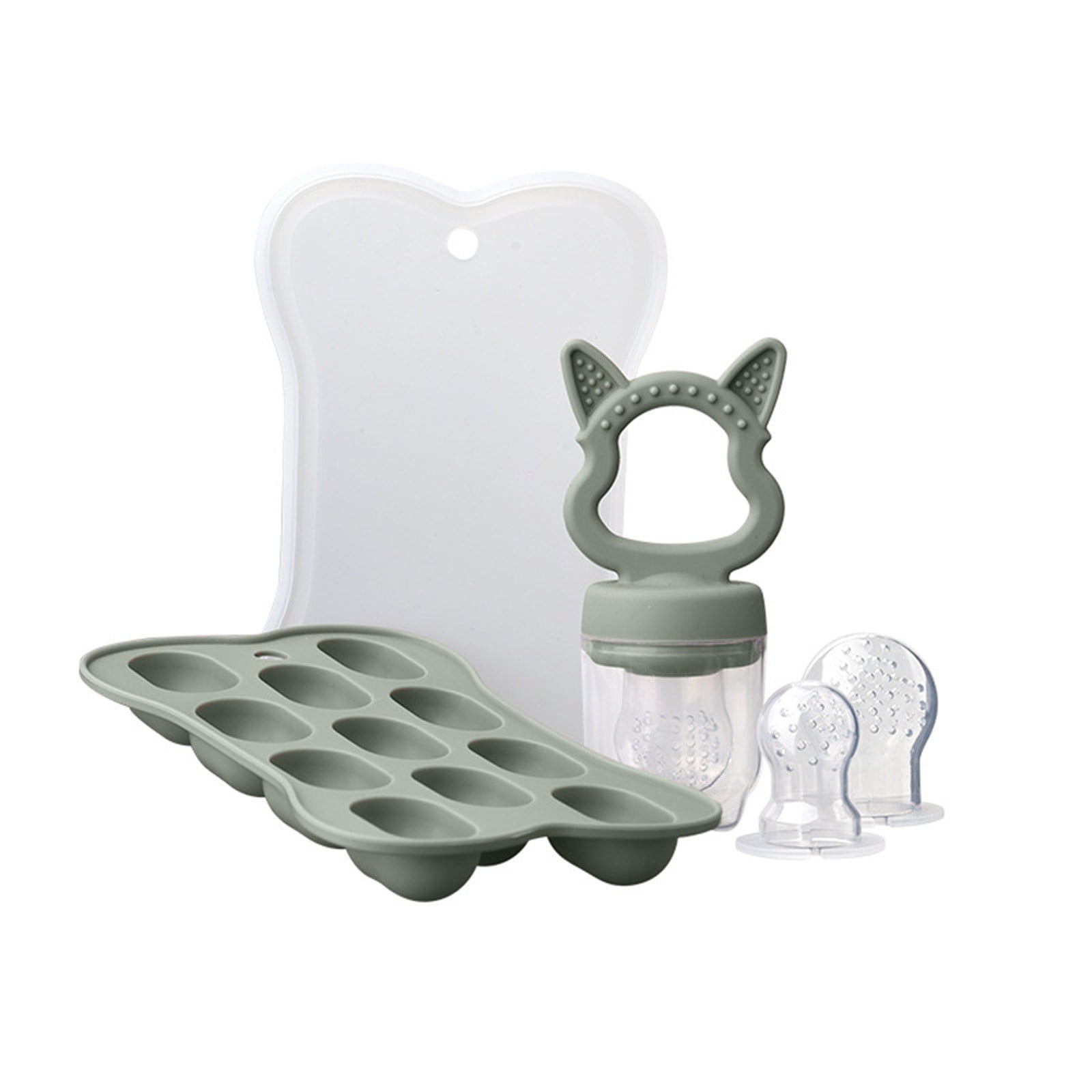 Baby Fruit Food Feeder Set Silicone for Secure and Easy Self-feeding with Freezer Tray