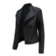 thumbnail image 3 of Chaqueta de piel sintética para mujer, cuello vuelto, cierre con cremallera, 3 of 5