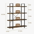 thumbnail image 7 of Selooye Bookshelf, 4 Tier Book Shelf 55Inch Tall Bookcase, Industrial Large Bookshelves Rustic Book Case with Open Metal Frame for Office, Bedroom, Farmhouse, Living Room, 7 of 7