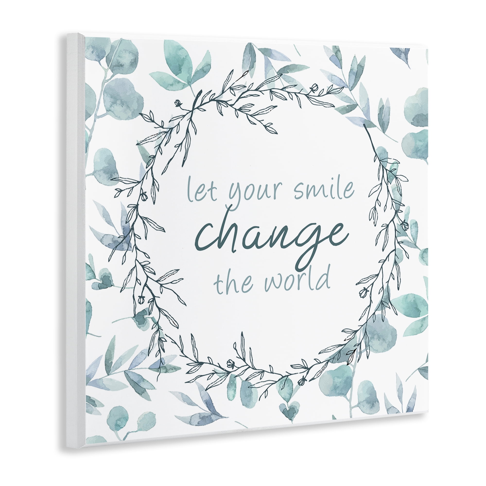 Stupell Industries Smile Change The World Wall Plaque Art, design by Kim Allen