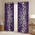 thumbnail image 2 of Erosebridal Black Purple Cheetah Print Blackout Curtains Set of 2 (52x84 Each) For Teens Adults,Abstract Animal Print Window Curtains, 2 of 6