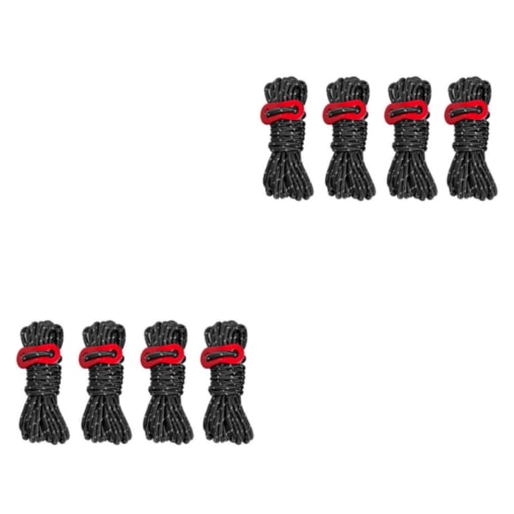 Soidarity Cuerda reflectante para tienda de campaña 4X, cuerda de viento de alta resistencia, solidez de carga, mano de obra fina, accesorio DIY Negro 2piezas