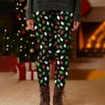 thumbnail image 4 of AOOCHASLIY Womens Pants Summer Clothes Womens Fashion Casual Christmas Printed Tight Leggings High Waist Long Pants, 4 of 5