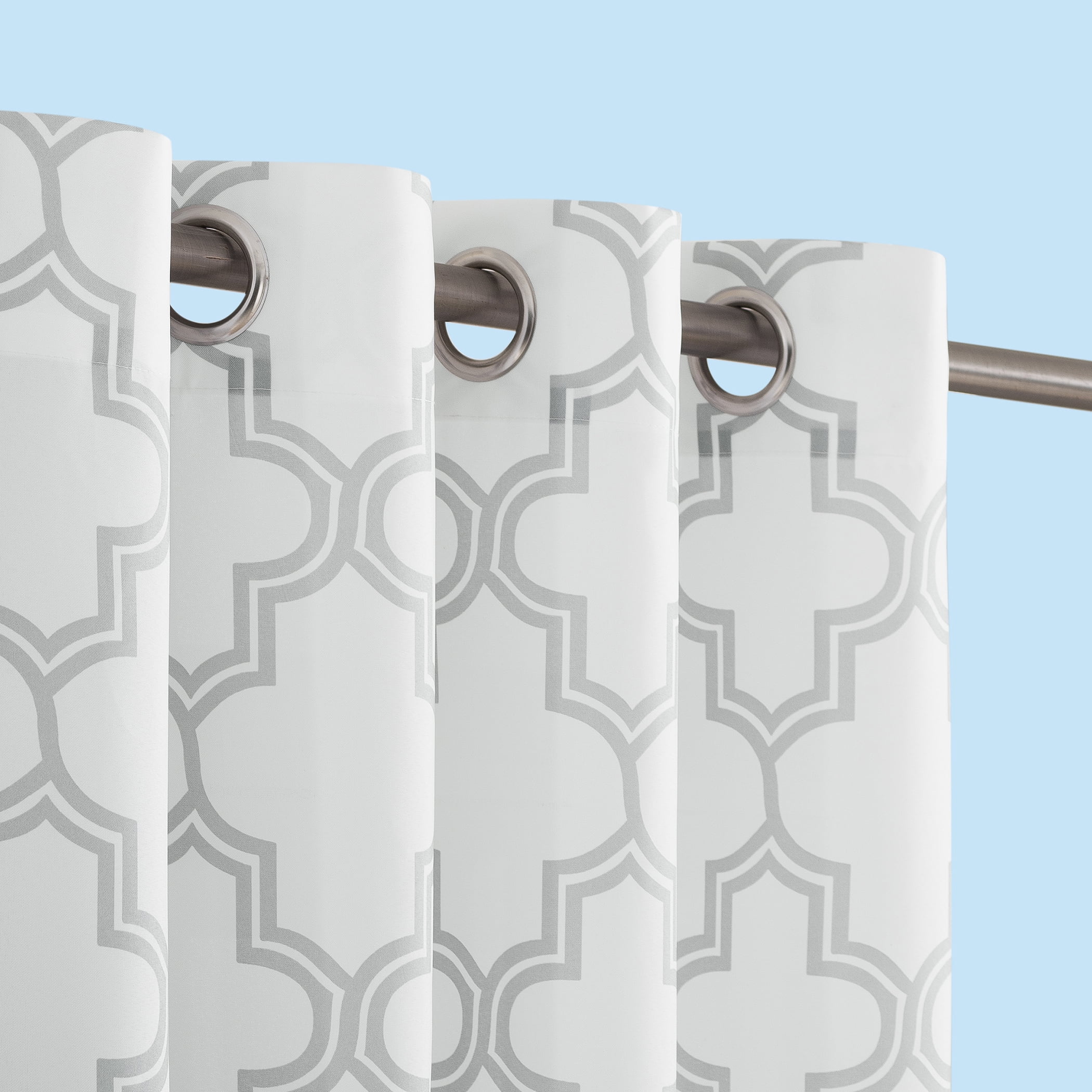 Sun Zero 96" x 54" Gray Trellis Outdoor Curtain With Grommets