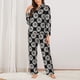 thumbnail image 2 of Balery White Sunflowers Conjunto de Pijama con Estampado para Mujer, Conjunto de Dos Piezas con Manga Larga, Ropa de Dormir Suave con Bolsillos, Pijamas Cómodos-Medium, 2 of 7