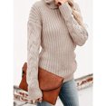 thumbnail image 4 of Fesfesfes Women Sweaters Casual Turtleneck Pullover Tops Winter Warm Solid Color Long Sleeve Sweater Tops Under $10, 4 of 4
