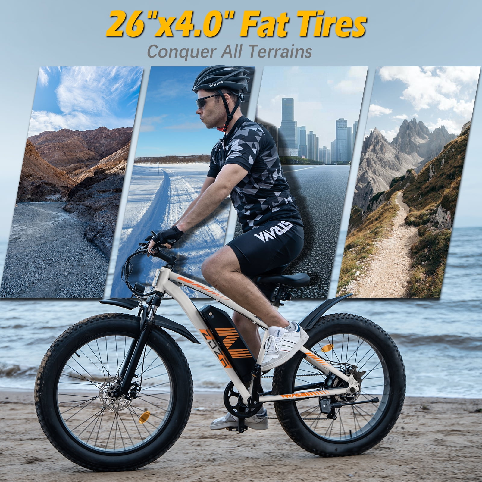 自転車1111 ZDZA Electric Bike for Adults, 1500W Peak E-Mountain Bicycle, 26
