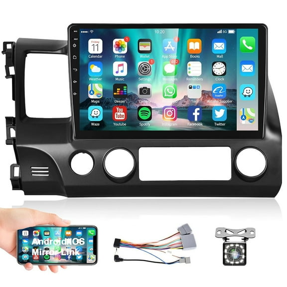 KESSOCCO 1 Set Car Stereo Radio for Honda Civic 2006-2011 10.1" 2G 32G Car-play Camera