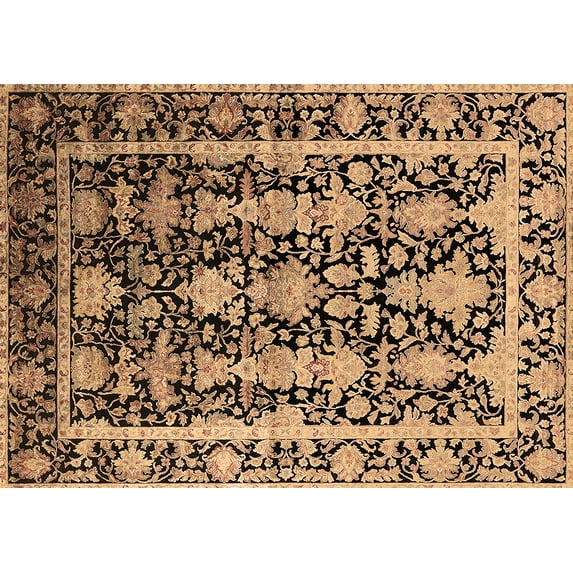 Ahgly Company Indoor Rectangle Oriental Brown Industrial Area Rugs, 7' x 9'