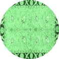 thumbnail image 1 of Ahgly Company Indoor Round Oriental Emerald Green Traditional Area Rugs, 4' Round, 1 of 4