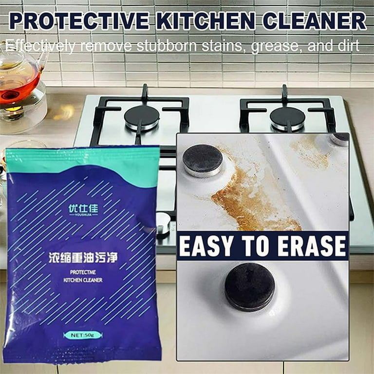 50G Mof Chef Cleaner Powder-Heavy Oil Stain Powder Cleaner All Purpose  Stain Remover Heavy Dirt Powder of Range Hood