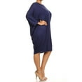 thumbnail image 3 of Women's Plus Size Dolman Sleeve Midi Dress Casual Solid Loose Fit, 3 of 4