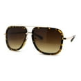thumbnail image 2 of Mens Large Double Bridge Racer Rectangle Sunglasses Gold Tortoise Brown, 2 of 4